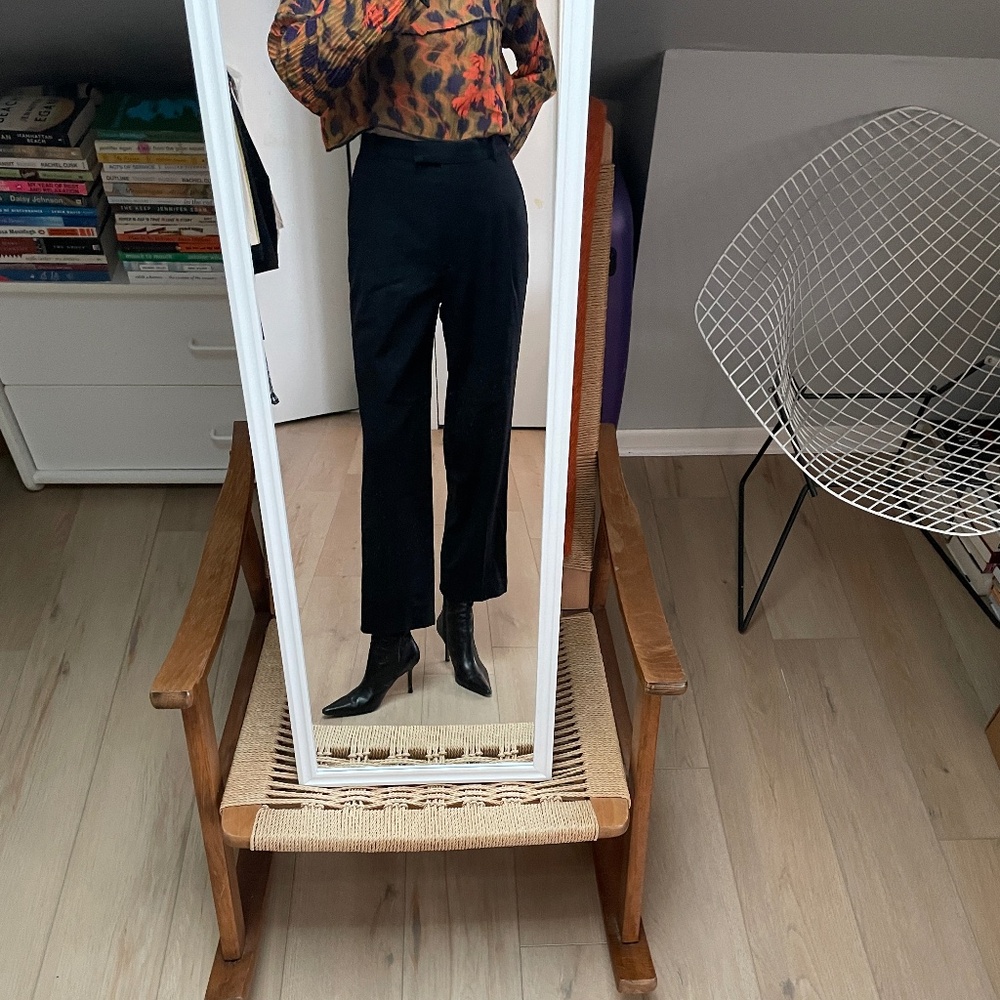 Chanel F/W19 Black Wool Pleated Trousers